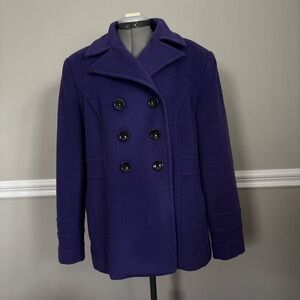 XL Plus | Purple Wool-Blend Peacoat Jacket | St. John’s Bay